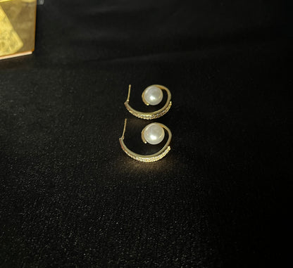 Pearl Embrace Hoops