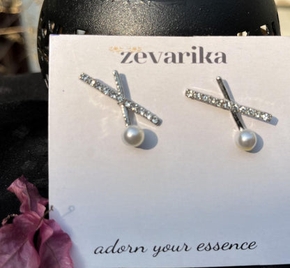 Pearl Cross Studs