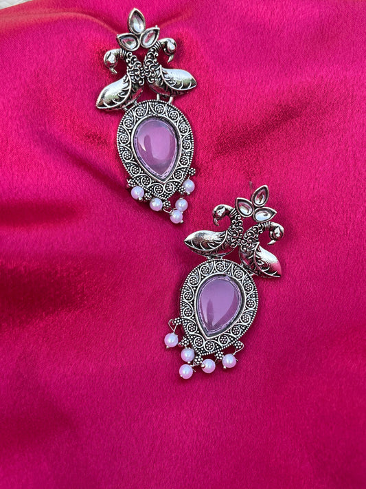 Lotus Bloom Oxidised Earrings